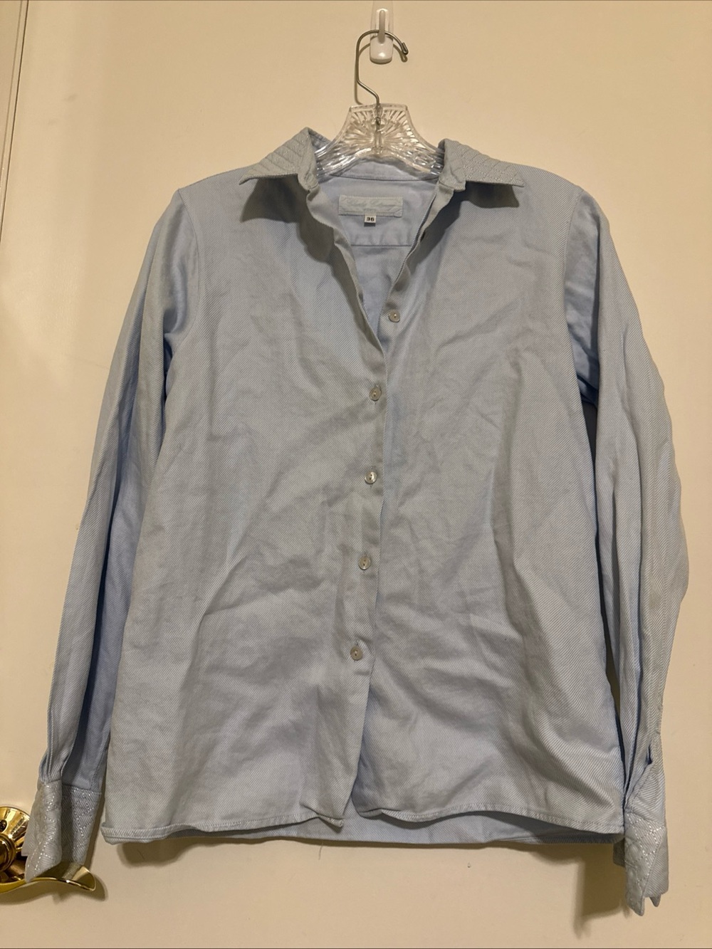 Light Blue Women’s Charles Cotonay Paris Dress Shirt — Classic Button-Up
